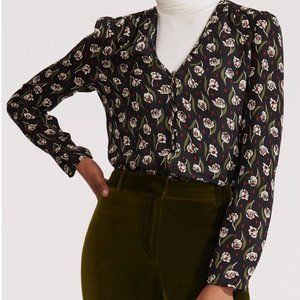 Asheville V-Neck Long Sleeve Blouse 100% SILK